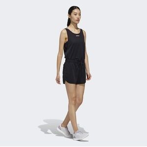 Adidas AAA Performance Scoop Neck Tank Romper Jumpsuit Black Size Medium